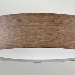 Außenlampe rund D: 38,1 cm IP44 E14 in Holz Optik blendarm