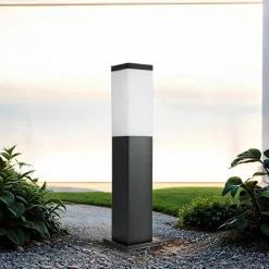 Außenlampe Schwarz Edelstahl 45cm IP44 eckig E27