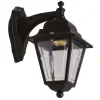 Außenlampe Schwarz Rustikal Echt-Messing 26 cm hoch IP43