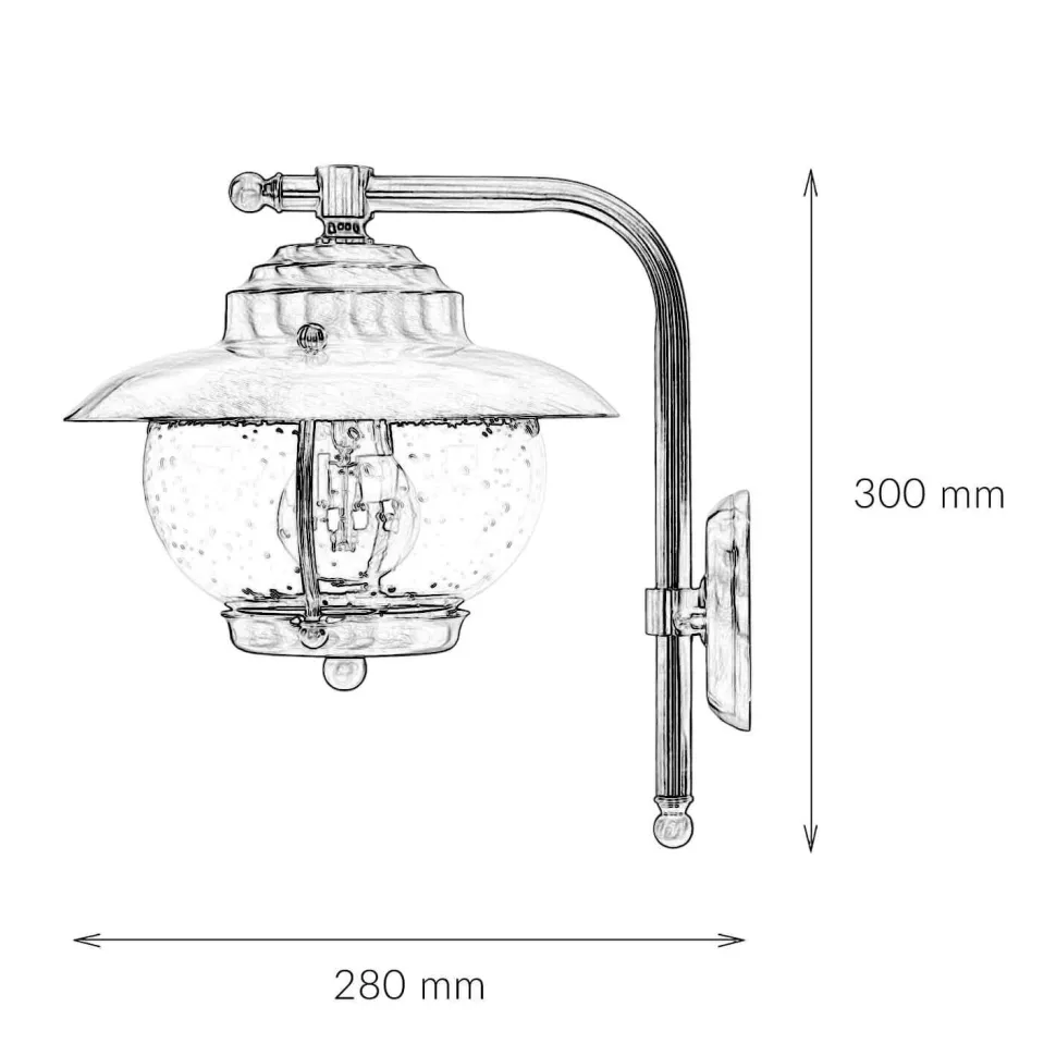 Außenlampe Terrasse aus Messing in Antik PYRGOS