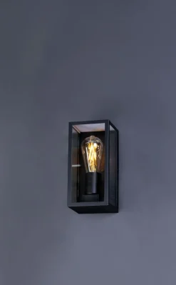 Außenlampe Vintage Aluminium Schwarz H:23,5 cm IP44 E27