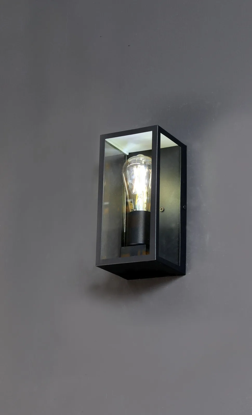 Außenlampe Vintage Aluminium Schwarz H:23,5 cm IP44 E27