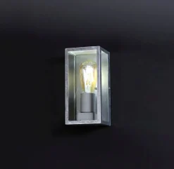 Außenlampe Vintage Aluminium in Zink B:11,5 cm IP44 E27