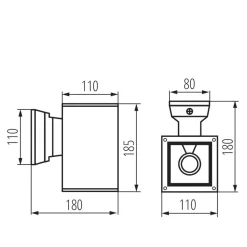 Außenlampe Wand Anthrazit E27 Aluminium Glas MAIRI