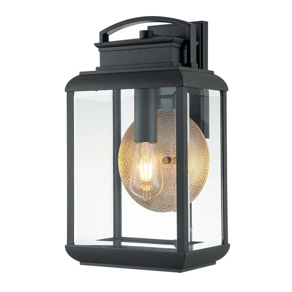 Außenlampe Wand E27 IP44 45,7 cm hoch Glas Aluminium