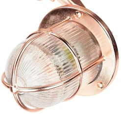 Außenlampe Wand E27 IP64 in Kupfer Glas Messing Maritim