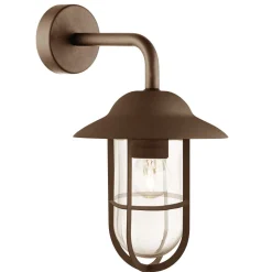 Außenlampe Wand Edelstahl Glas IP44 E27 Rostbraun H: 31 cm