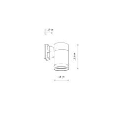 Außenlampe Wand IP44 E27 Graphit Downlight Eingang