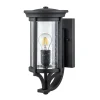 Außenlampe Wand IP44 E27 Schwarz Metall Regenglas MERYL