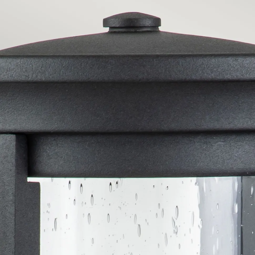 Außenlampe Wand IP44 E27 Schwarz Metall Regenglas MERYL