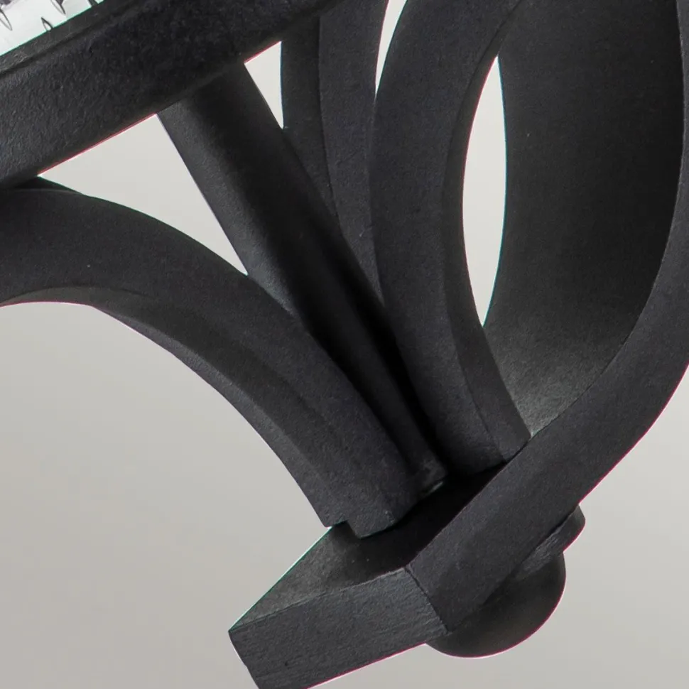 Außenlampe Wand IP44 E27 Schwarz Metall Regenglas MERYL