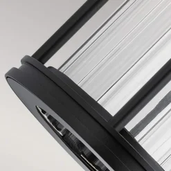 Außenlampe Wand IP44 H: 29 cm Glas Aluminium Schwarz