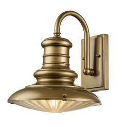 Außenlampe Wand IP44 in Messing antik E27 Glas Aluminium