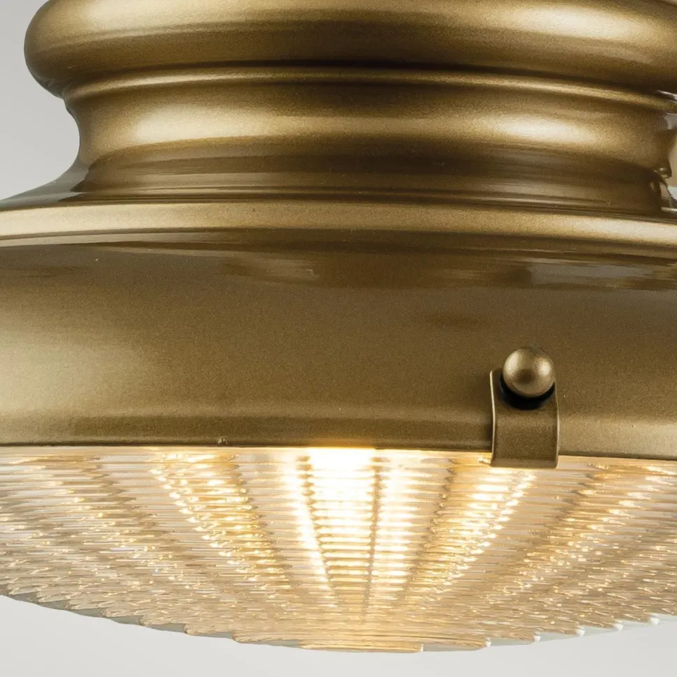 Außenlampe Wand IP44 in Messing antik E27 Glas Aluminium