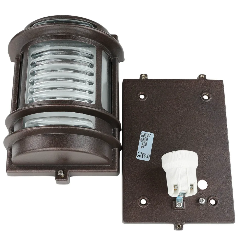 Außenlampe Wand IP64 Messing Glas E27 H: 22 cm GRACIA