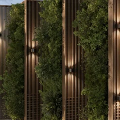 Außenlampe Wand LED Aluminium Glas Up Down 11 cm breit