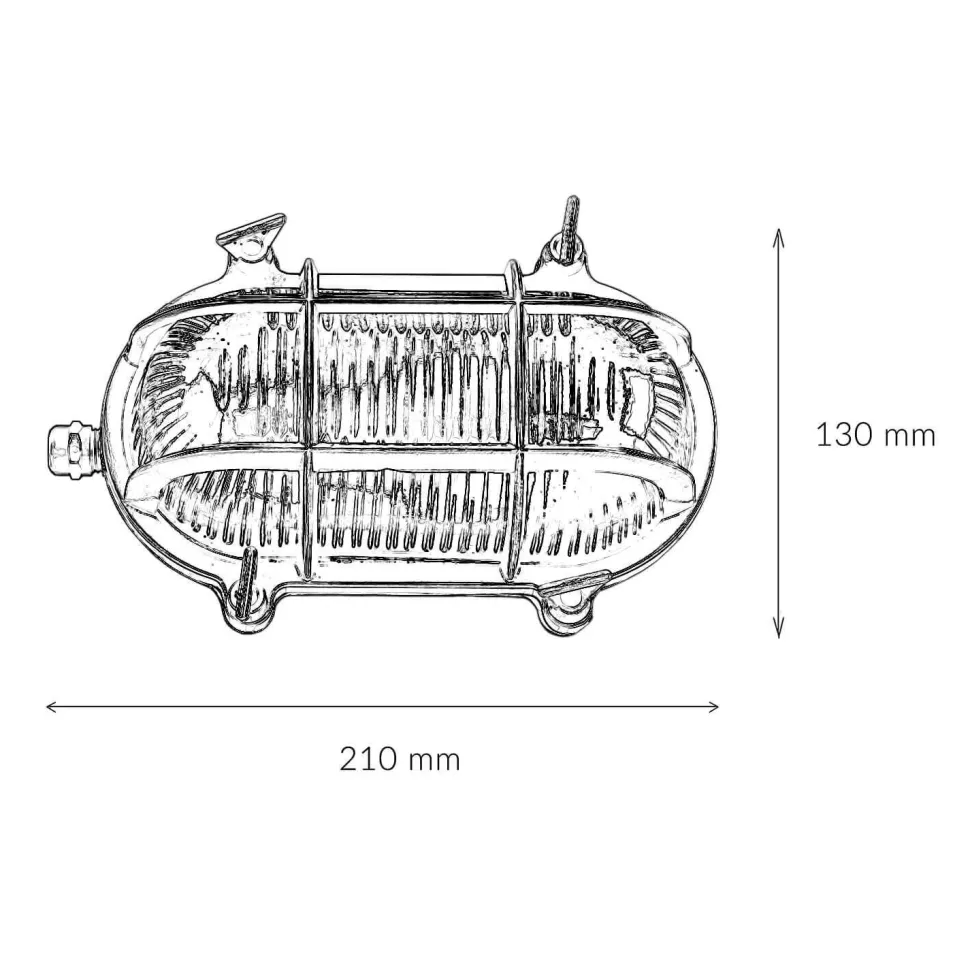 Außenlampe Wand Maritim Messing Riffelglas Schwarz antik