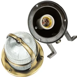 Außenlampe Wand Mesisng Glas massiv rostfrei