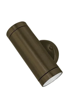 Außenlampe Wand Messing Glas Up Down H: 16,5 cm IP44