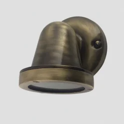 Außenlampe Wand Messing Glas H: 14 cm IP64 GU10 Downlight