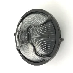 Außenlampe Wand Messing Glas E27 IP64 D: 17,5 cm rund