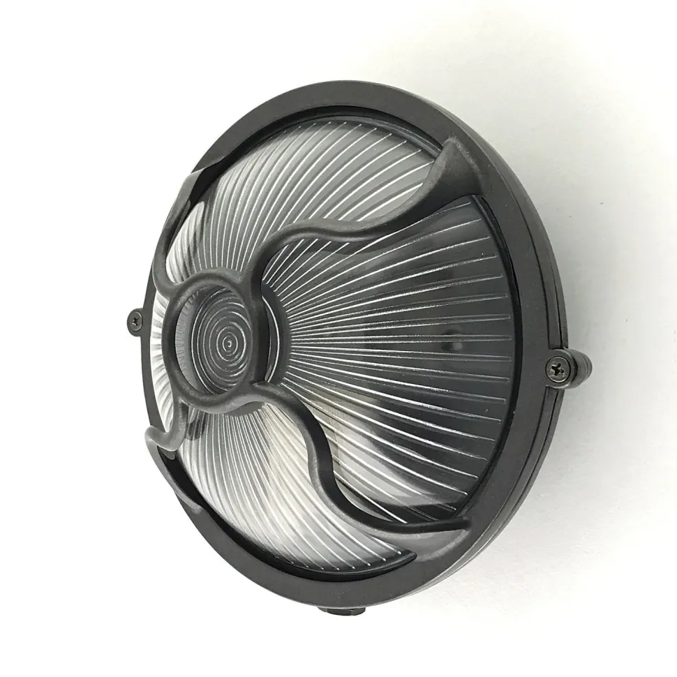 Außenlampe Wand Messing Glas E27 IP64 D: 17,5 cm rund