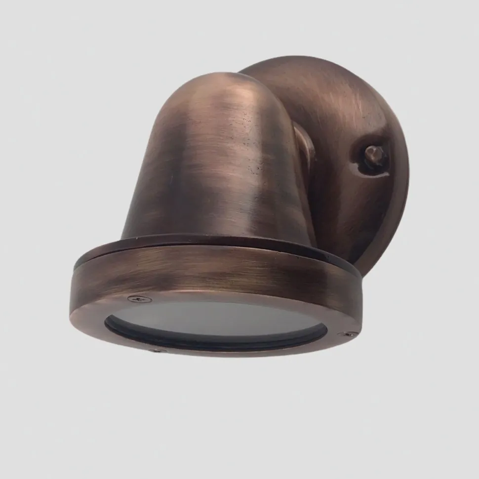 Außenlampe Wand Messing Glas H: 14 cm IP64 GU10 Maritim