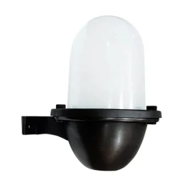 Außenlampe Wand Messing Glas 22 cm hoch IP64 Schwarz