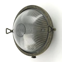 Außenlampe Wand Messing Glas rund Ø 17,5 cm IP64 E27