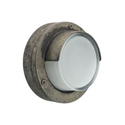 Außenlampe Wand Messing massiv Glas rund D: 14 cm IP64