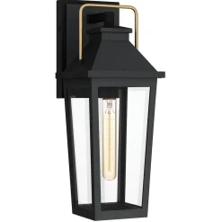 Außenlampe Wand Schwarz E27 IP44 H: 42,9 cm Rustikal