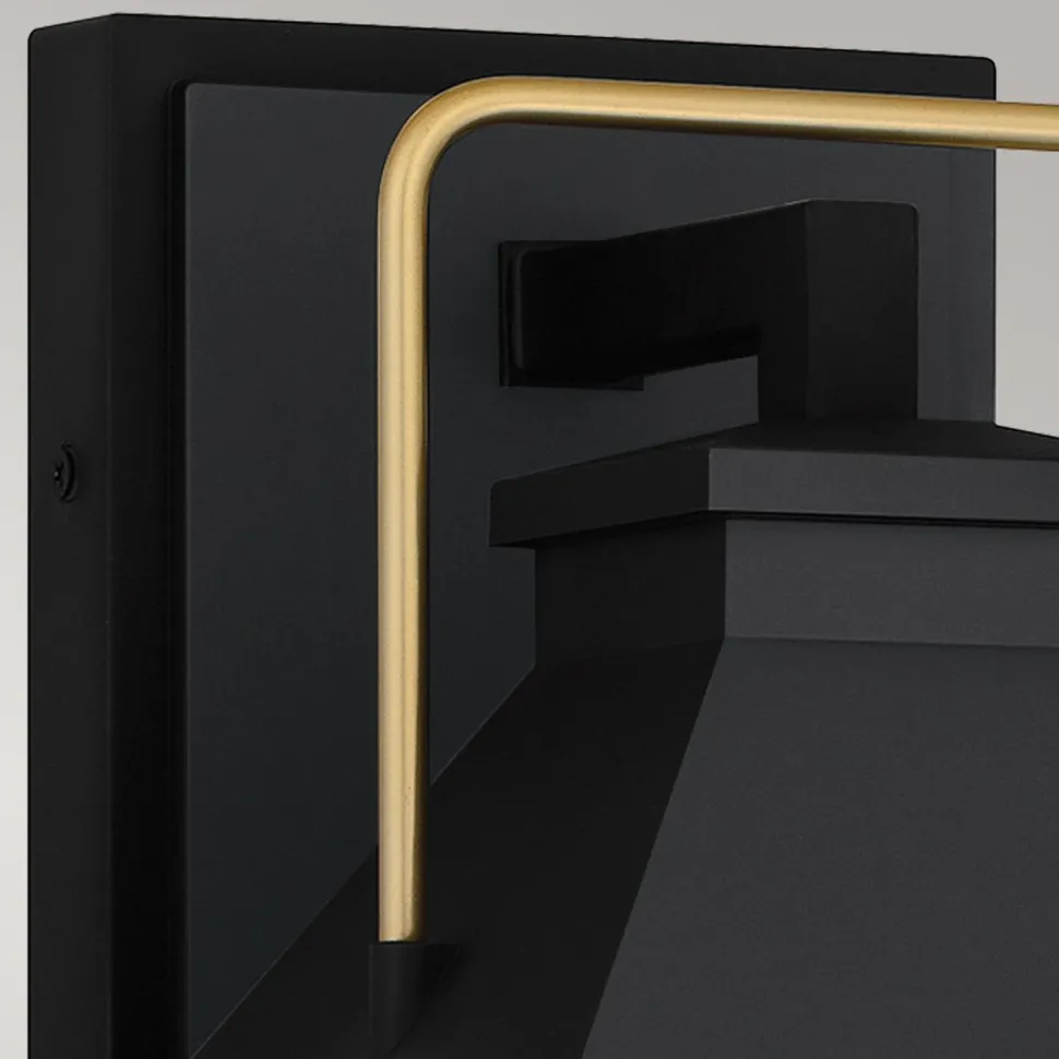 Außenlampe Wand Schwarz E27 IP44 H: 42,9 cm Rustikal