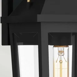 Außenlampe Wand Schwarz E27 IP44 H: 42,9 cm Rustikal