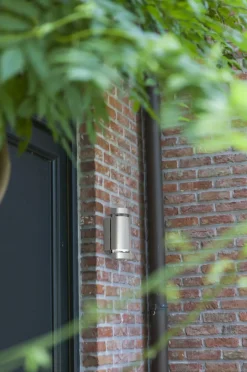 Außenlampe Wand Up Down Edelstahl H:23,5 cm IP44 GU10