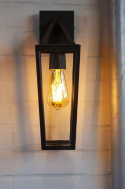 Außenlaterne Wand Glas Aluminium E27 IP44 H:40 cm