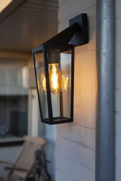 Außenlaterne Wand Glas Aluminium E27 IP44 H:40 cm