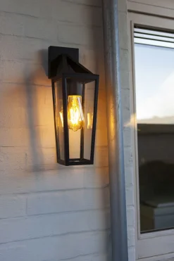 Außenlaterne Wand Glas Aluminium E27 IP44 H:40 cm