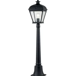 Außenleuchte Aluminium Glas E27 IP44 104,1 cm hoch Schwarz