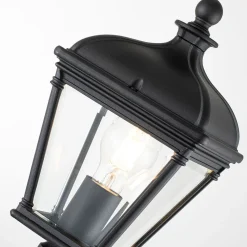 Außenleuchte Aluminium Glas E27 IP44 104,1 cm hoch Schwarz