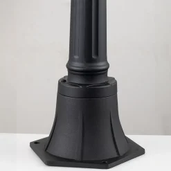 Außenleuchte Aluminium Glas E27 IP44 104,1 cm hoch Schwarz