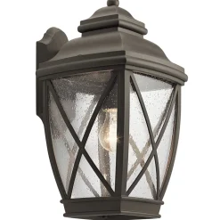 Außenleuchte Aluminium Glas in Bronze antik E27 IP44