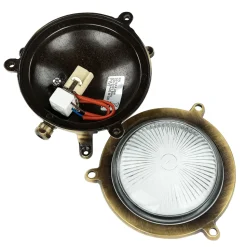 Außenleuchte Bullauge G9 Ø 14 cm Messing Glas