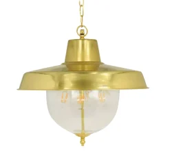 Außenleuchte Echt-Messing Glas E27 IP43 Ø 41 cm rund