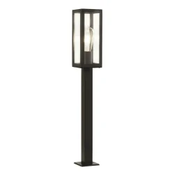 Außenleuchte Edelstahl Glas IP44 E27 90 cm Schwarz