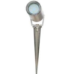 Außenleuchte Erdspieß Echt-Messing GU10 IP64 in Nickel