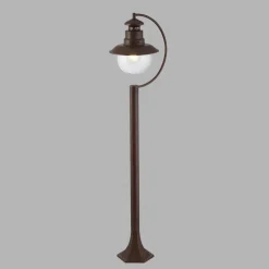 Außenleuchte Garten IP44 E27 110 cm Rostbraun Glas Metall