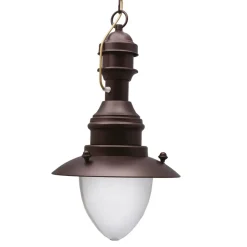 Außenleuchte Glas Messing massiv E27 IP43 D: 20 cm Maritim