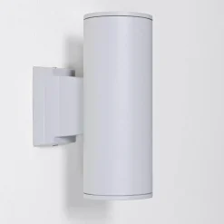 Außenleuchte Grau Up Down Aluminium Glas Fassade Haus