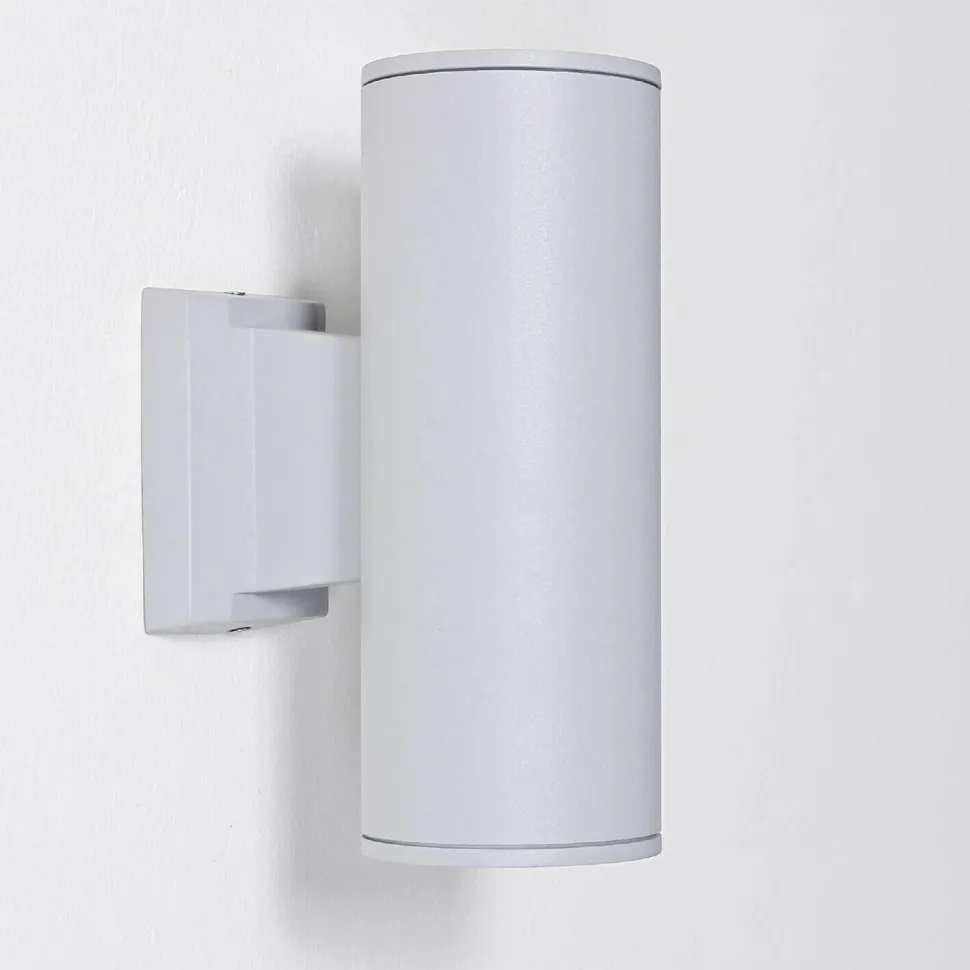 Außenleuchte Grau Up Down Aluminium Glas Fassade Haus