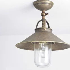 Außenleuchte in Bronze Antik aus Messing Glas